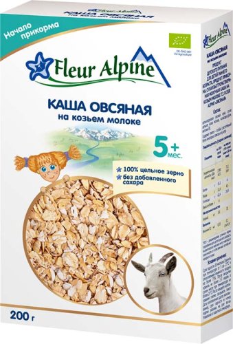 Fleur Alpine Каша на козьем молоке овсяная, с 5 месяцев, 200 г