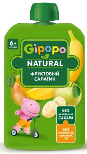 Gipopo Пюре Фруктовый салатик, с 6 месяцев, 90 г